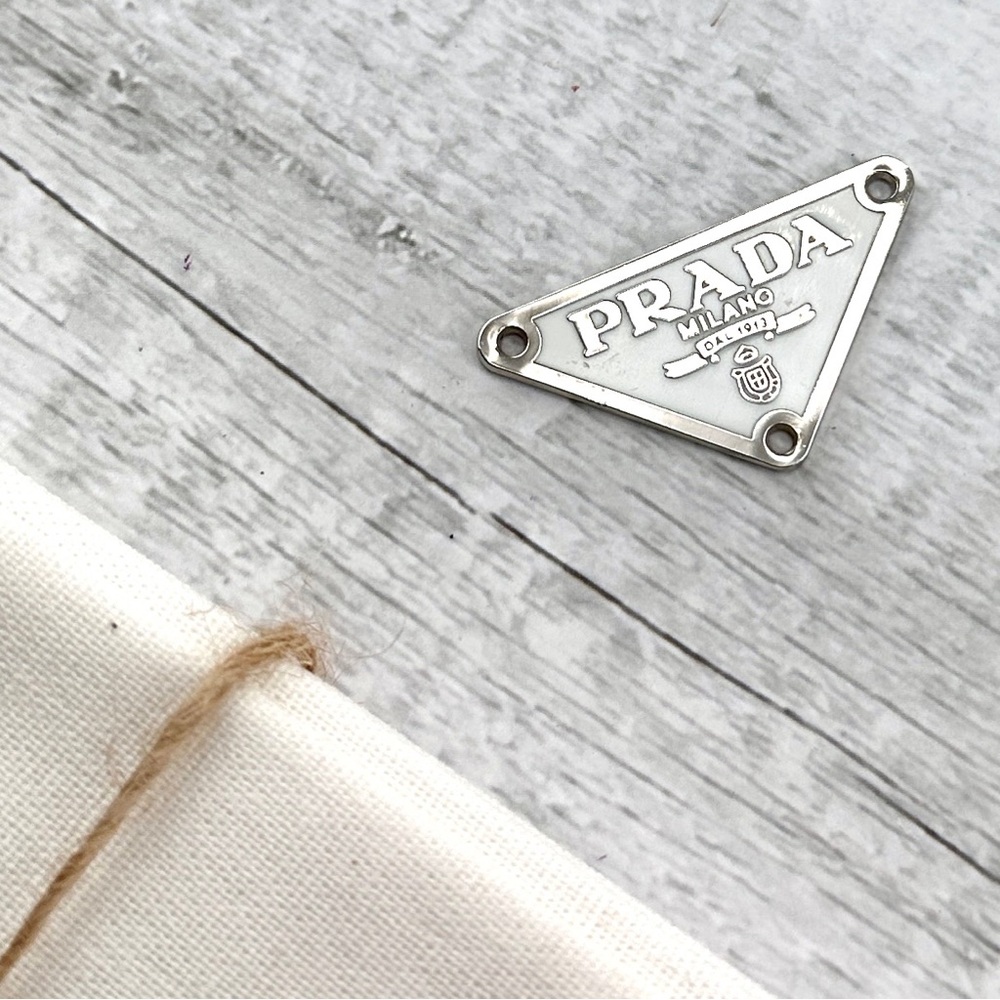 AUTHENTIC Prada charm on sterling silver chain. White and silver. - Picture 2 of 9